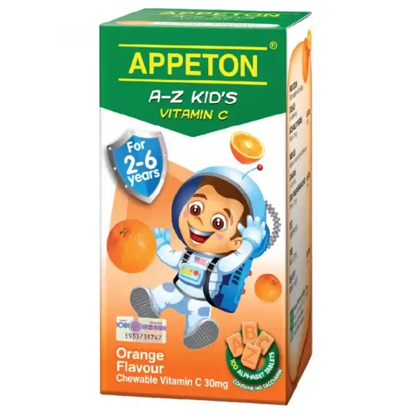 Appeton Kids Vitamin C 30mg Orange 2-6 Years Old 100s