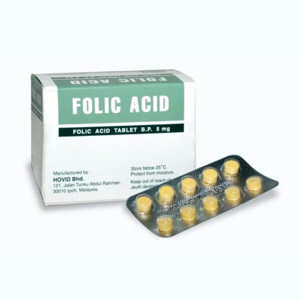Hovid Folic Acid Tablet 5mg For Pregnancy 2 x100's