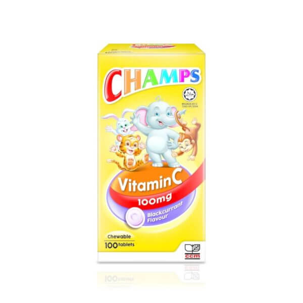 Champs Kids Vitamin C 100mg Chewable Tablet Blackcurrant 100s