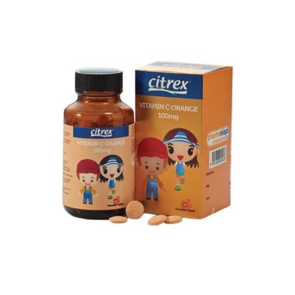 Citrex Kids Vitamin C 100mg Orange Chewable Tablet 90s