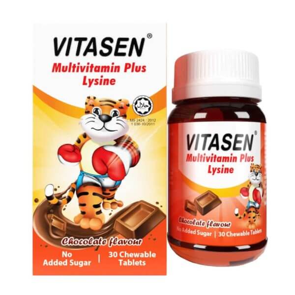 Vitasen Multivitamin Plus Lysine Chewable Tablets 30s