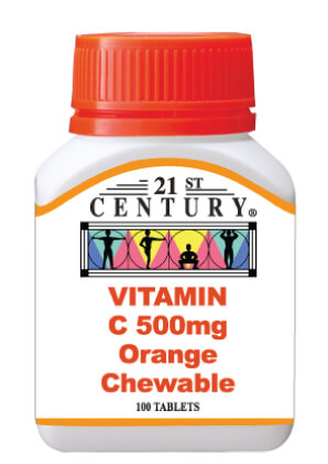 21st Century Vitamin C 500mg orange chewable 100's