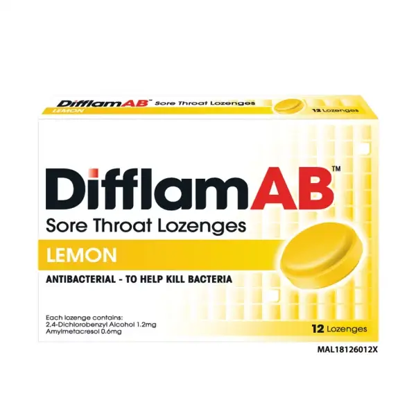 Difflam AB sore Throat Lozenges Lemon 12s